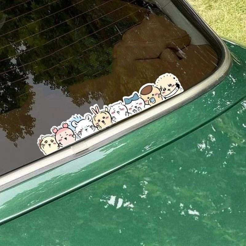 Car Accessories Japanese - สติกเกอร์ติดกระจกรถยนต์ลายการ์ตูนชิคคาวะน่ารัก แบบลอกออกได้ ไม่ทิ้งคราบ ติดทนนาน ของเล่นสำหรับเทศกาล