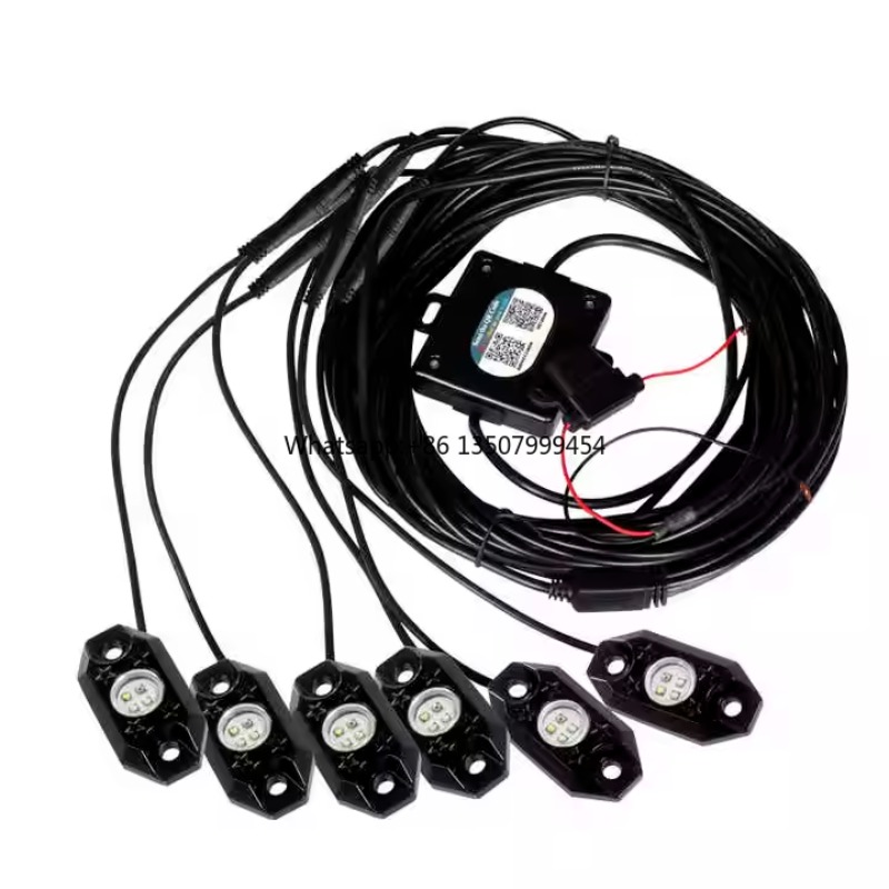 Car Led Light - ไฟแอมเบียนท์ LED สำหรับรถยนต์ แสงสีรุ้งสำหรับแชสซีและพื้นรถยนต์ 8 ชุด