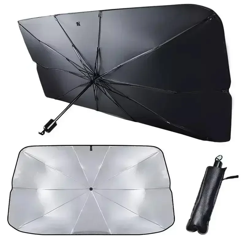Windshield Sun Shade - ม่านบังแดดรถยนต์ ผ้าคลุมกระจกหน้ารถ อุปกรณ์ป้องกันแสงแดดสำหรับกระจกหน้ารถ อุปกรณ์ป้องกันภายในรถยนต์