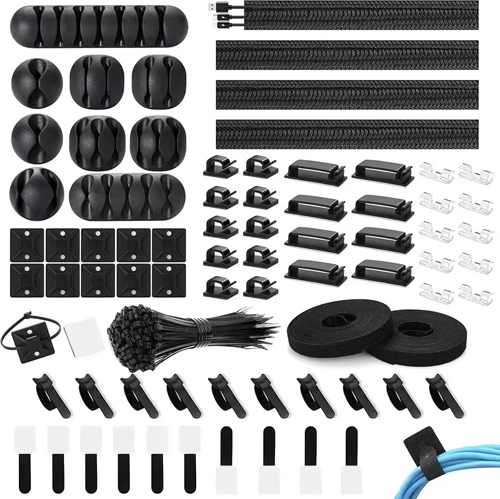 Car Organizer - ชุดจัดระเบียบสายเคเบิลสำนักงาน 173 ชิ้น คลิปจัดสายเคเบิล ที่รัดสายเคเบิล สำหรับรถยนต์