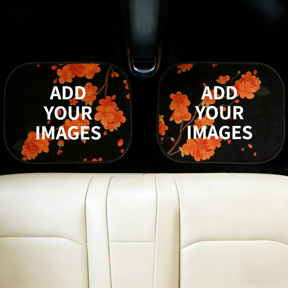 Car Floor Mat - 1 ชุด/2 ชุด พรมปูพื้นรถยนต์แบบกำหนดเองพร้อมการออกแบบภาพที่เป็นส่วนตัว อุปกรณ์ตกแต่งภายในที่ทนทานและทำความสะอาดง่าย