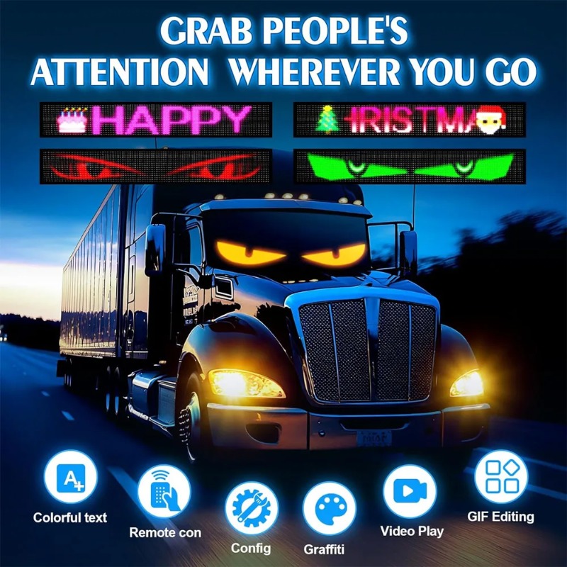 Car Led Light - แผงไฟ LED เมทริกซ์พิกเซล ป้ายไฟ LED สำหรับรถยนต์
