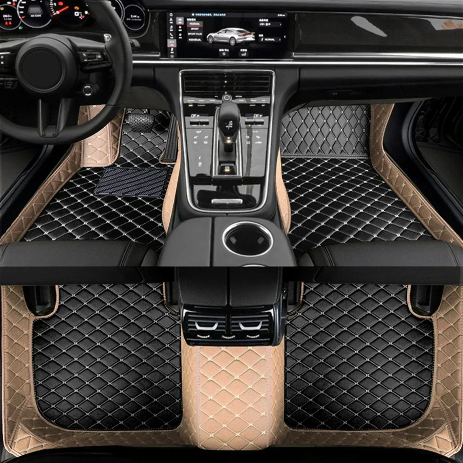 พรมปูพื้นรถยนต์แบบตัดต่อสี สำห - Car Floor Mat บทวิจารณ์และราคา