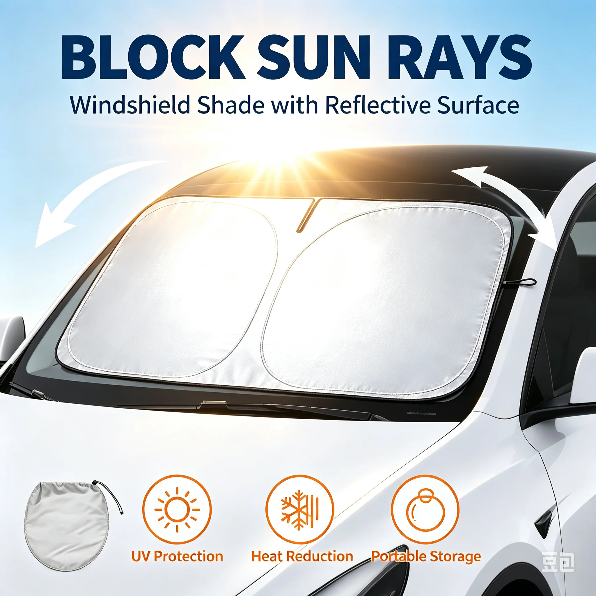 แผ่นบังแดดรถยนต์ ฉนวนกันความร้ - Windshield Sun Shade บทวิจารณ์และราคา