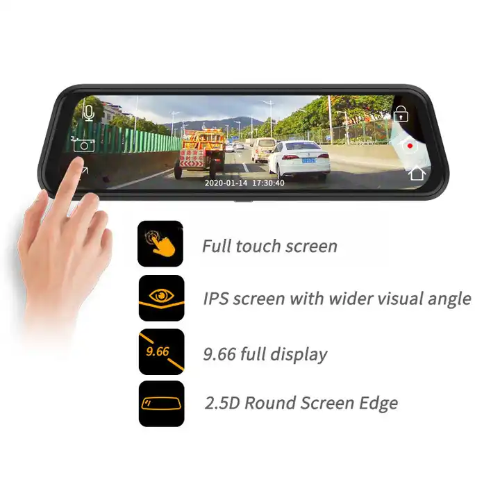กล้องติดรถยนต์หน้าจอสัมผัสขนาด - Car Mirror บทวิจารณ์และราคา