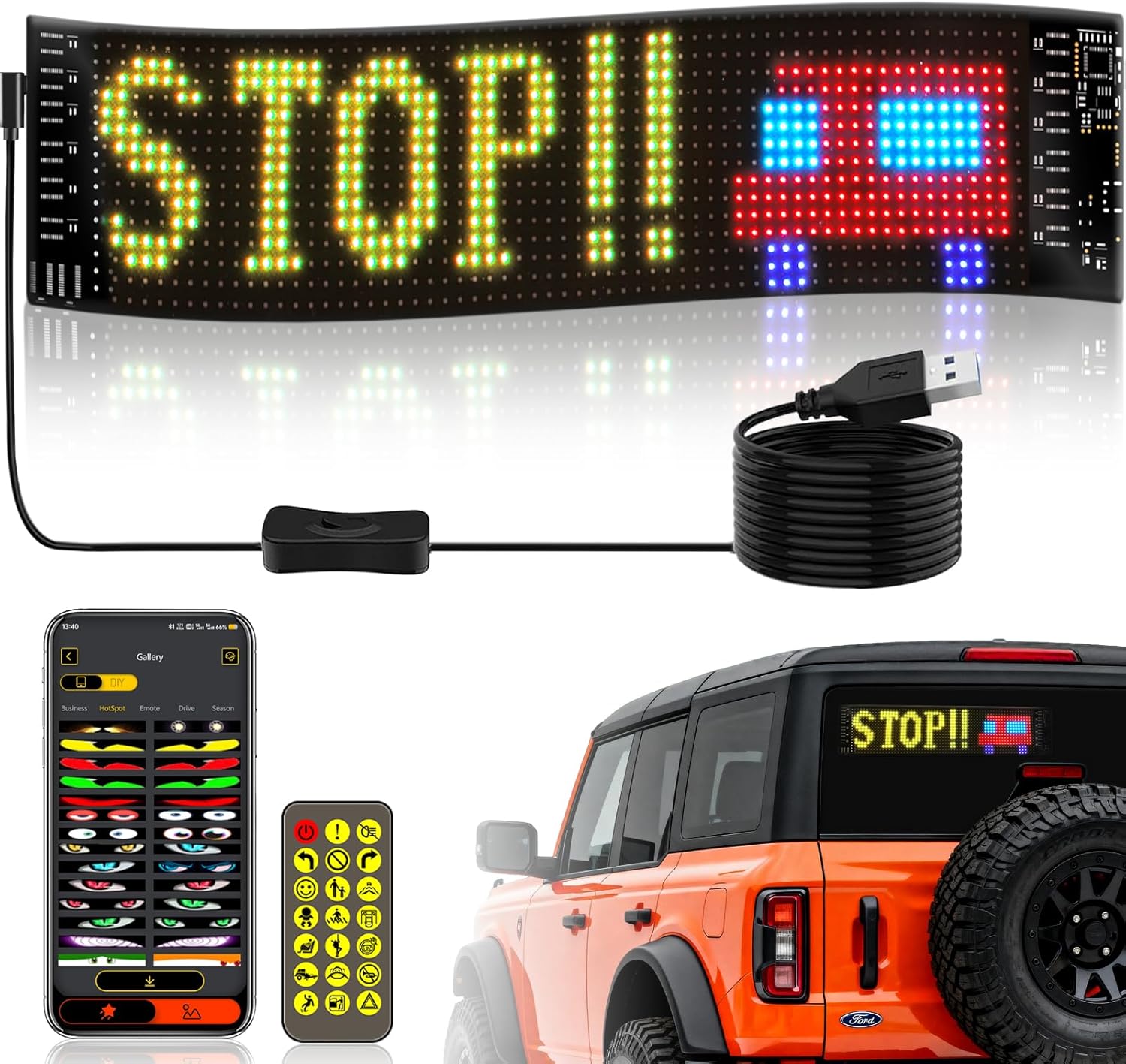 ป้ายไฟ LED สำหรับรถยนต์ แผง LE - Car Led Light บทวิจารณ์และราคา