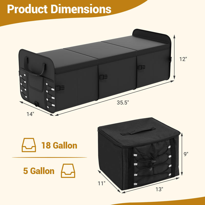 กล่องเก็บของท้ายรถขนาด 18 แกลล - Car Organizer บทวิจารณ์และราคา