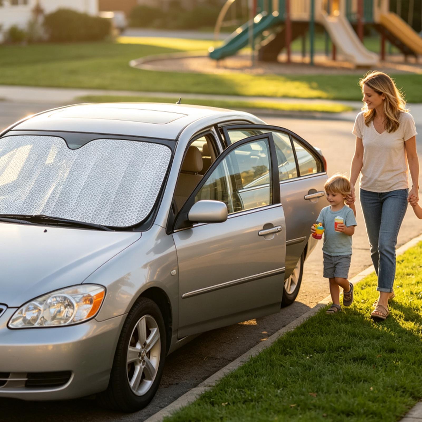 ม่านบังแดดกระจกรถยนต์แบบสะท้อน - Windshield Sun Shade บทวิจารณ์และราคา