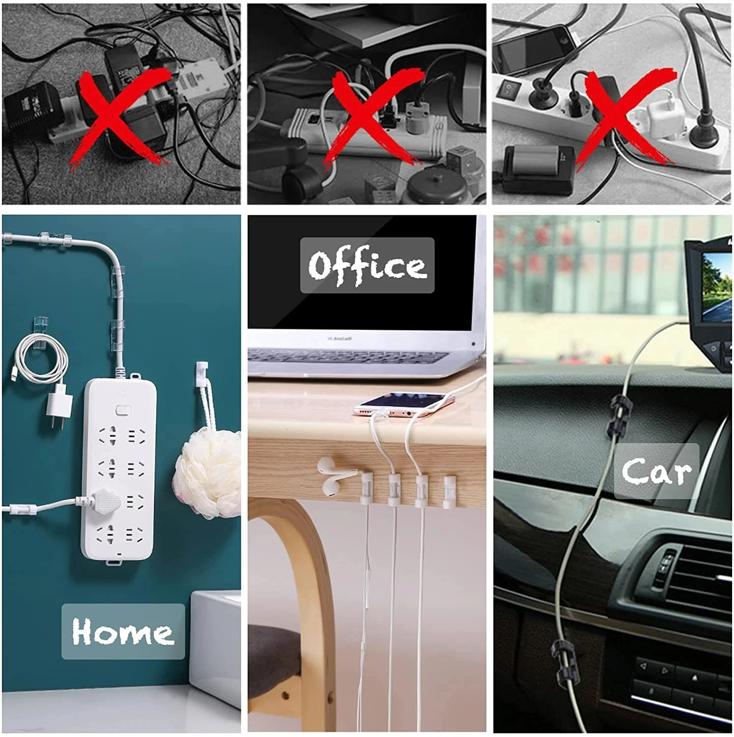 ที่หนีบสายเคเบิลแบบมีกาวในตัว  - Car Organizer บทวิจารณ์และราคา